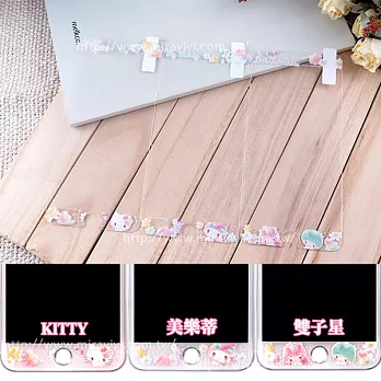 【Sanrio三麗鷗】iPhone 8 Plus / iPhone 7 Plus (5.5吋) 繁花系列 9H強化玻璃彩繪保護貼(雙子星)