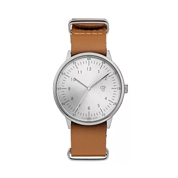 Chpo Brand 瑞典手錶品牌 - Harold系列 銀錶盤棕軍用皮革