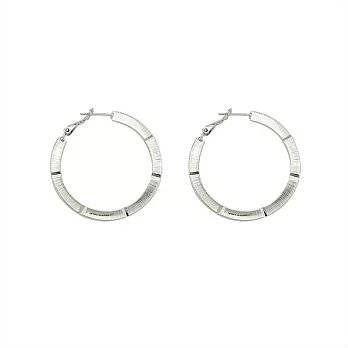 Snatch 4cm小節圈圈耳環 - 銀 / 4cm Bamboo Circle Earrings - Silver