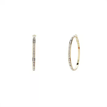 Snatch 5cm鑽石圈圈耳環-金 / 5cm Diamond Hoop Earrings - Gold