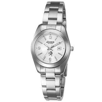 【LICORNE力抗錶】簡約時尚設計都市手錶 (白/銀 LT083LWWA)