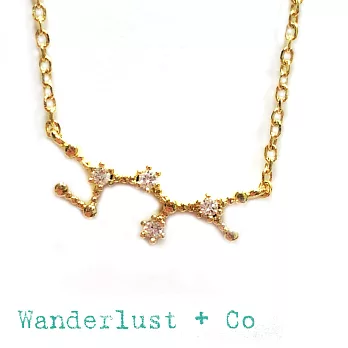 Wanderlust+Co 澳洲品牌 射手座項鍊 金色鑲鑽項鍊 SAGITTARIUS