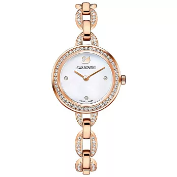 施華洛世奇SWAROVSKI 水晶女孩的耀眼時尚優質秀麗腕錶-玫瑰金-5253329