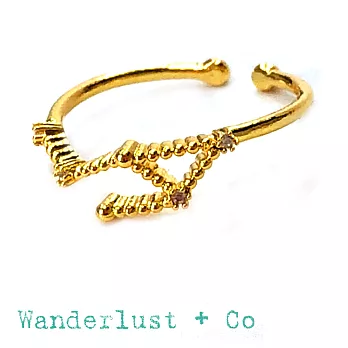 Wanderlust+Co 澳洲品牌 天秤座戒指 金色鑲鑽戒指 LIBRA