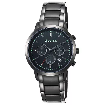 【LICORNE力抗錶】撼動系列 城市時尚三眼計時手錶(黑綠/黑 LT135MBBI-B)
