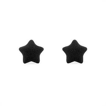 Snatch 絨毛皮革星星手工耳夾 - 冬夜黑 / Fur Leather Star Ear Clip - Black