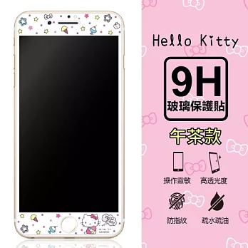 【三麗鷗 Hello Kitty】9H滿版玻璃螢幕貼 iPhone6/6s/7/8 plus (5.5吋) 共用款(午茶款)