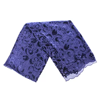 【U】ANNA SUI - 花妍絲絨圍巾(三色可選) - 藍色