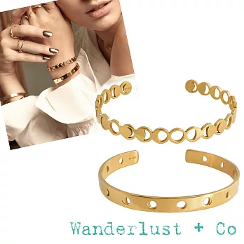 Wanderlust+Co 澳洲品牌 月圓月缺手環套組 簍空C形設計 LUNAR CUFF