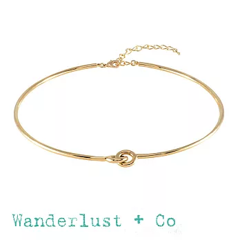 Wanderlust+Co 澳洲品牌 愛情雙環結頸鍊 立體金色頸鍊 KNOT CHOKER