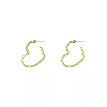 Snatch 八分愛心圈圈耳環 - 金 / 80% Heart Hoop Earrings - Gold