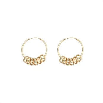 Snatch 六回合圈圈耳環 - 金 / Six Rounds Circle Earrings - Gold