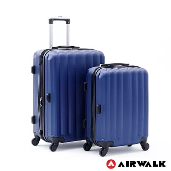 AIRWALK LUGGAGE - 海岸線系列 BoBo經濟款ABS硬殼拉鍊20+24吋兩件組行李箱 - 晝日藍