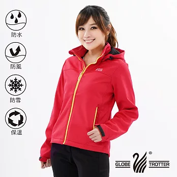 【遊遍天下】女款GlobeTex防水透濕防風刷毛軟殼外套(23010)M紅色
