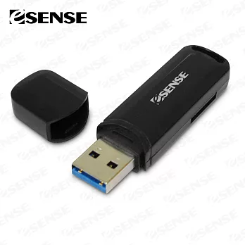 Esense C2X USB 3.0 SD/T-FLASH 讀卡機(17-CSX220)黑色