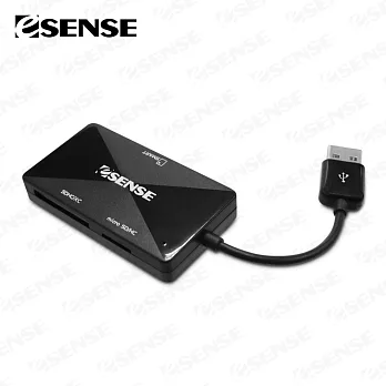 Esense OS3 ATM智慧晶片+ SD/T-Flaash 讀卡機(17-EOS333)黑色