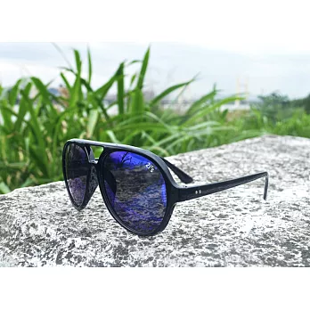 2i’s│Taber T3 太陽眼鏡│黑色飛行框│藍色反光鏡片│抗UV400