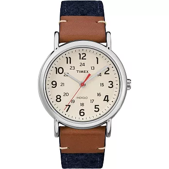 【TIMEX 】天美時經典復刻冷光Weekender系列腕錶 (米白/藍 TXTW2R42000)