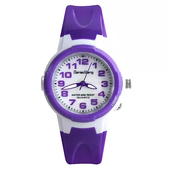 Daniel Wang DW-3175 簡約素面冷光手錶- 紫色小型