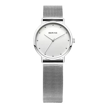BERING丹麥精品手錶 晶鑽刻度米蘭帶系列 銀色 小錶面26mm