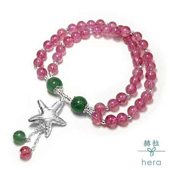 【Hera】手作925純銀海星天然草莓晶雙層流蘇手鍊