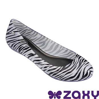 Zaxy 巴西 女 動物印彩平底娃娃鞋-US6黑白斑馬紋