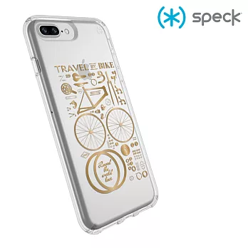 Speck Presidio Clear+Print iPhone 8+/7+ 金色CityBike 透明防摔保護殼