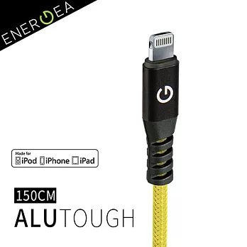 ENERGEA AluTough 超堅韌耐彎抗折防彈絲Lightning快速充電線(150cm)黃色