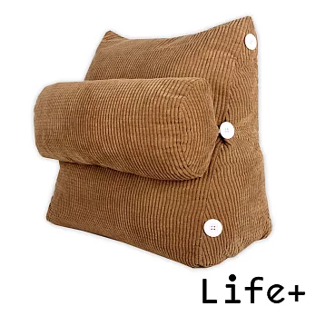 【Life Plus】典雅風尚舒壓萬用靠枕/抱枕/腰靠枕(咖啡素面)
