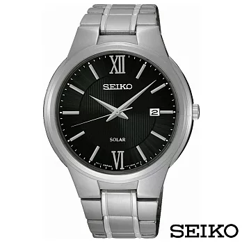 SEIKO精工經典羅馬時標太陽能腕錶 SNE387P1
