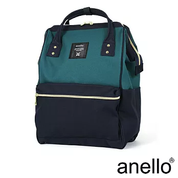 【日本正版anello】經典口金後背包《湖綠x深藍 BN》 L尺寸