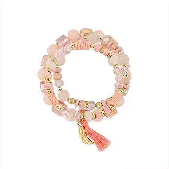 Snatch 吉普賽女郎自由之羽寶石手鍊三件組 - 粉紅之夢 / Gypsy girl’s gem Bracelet Set - Pink