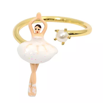 Les Nereides 優雅芭蕾舞女孩系列 白色珍珠舞者戒指