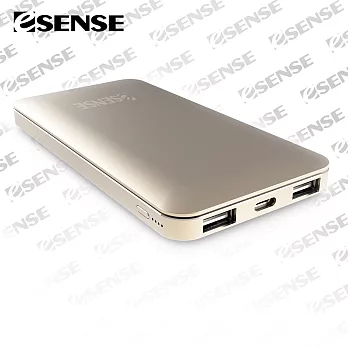 Esense L100鋁合金雙輸入行動電源10000mAh(37-APL100R)土豪金