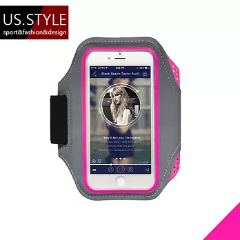 【US.STYLE】5.5吋戶外運動手機臂套-星際時尚款(粉色)