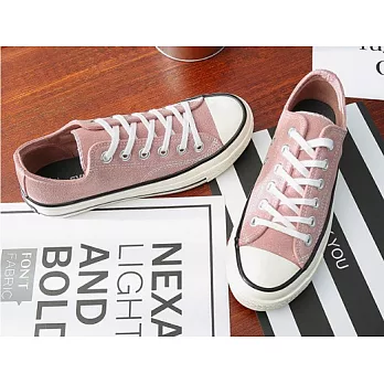 (預購商品) JDS嚴選-新春季帆布鞋，學生鞋，情侶鞋EU35粉紅色