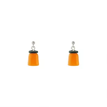 Snatch 潔莉貝莉果醬罐手作耳環 - 橘子醬 / [Snatch] Jelly Belly Jam Handmade Earrings - Orange