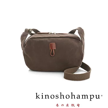 【kinoshohampu】經典帆布系列簡約斜肩背小方包-咖啡色
