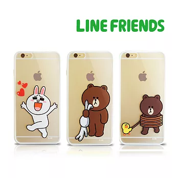 【LINE FRIENDS】iPhone 6 Plus/6s Plus 透明硬式保護殼(熊大 iPhone6Plus iPhones6sPlus)兔兔愛心-5.5吋