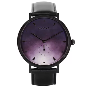 【PICONO】A week 系列 渲染簡約黑色真皮錶帶手錶 /AW-7606