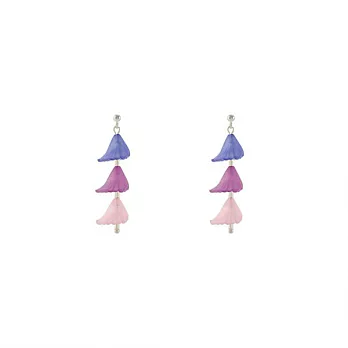 Snatch 三色風鈴草微光手作耳環 - 粉紫 / [Snatch] Bellflower Hand Made Earrings - Purple