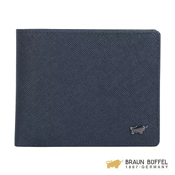 【BRAUN BUFFEL】.德國小金牛 -洛非諾III系列10卡皮夾 - 午夜藍