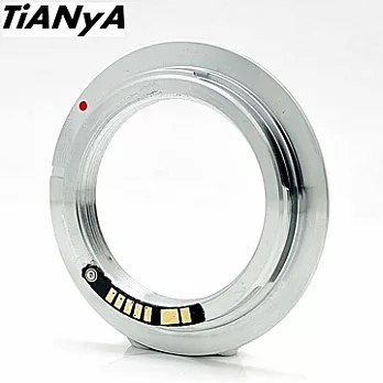 Tianya天涯M42轉成Canon佳能EOS即EF/EF-S接環(無檔板.有第3代合焦晶片)的鏡頭轉接環
