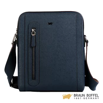 【BRAUN BUFFEL】.德國小金牛 - 洛非諾III系列紳士斜背包 - 午夜藍