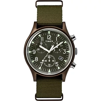 【TIMEX 】天美時 MK1 潮流軍錶 三眼計時手錶(橄欖綠 TXTW2R67800)