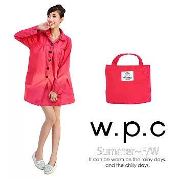 【w.p.c】baby style。時尚雨衣/風衣(R1002)(桃紅)