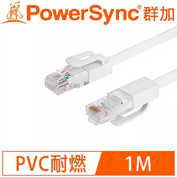 群加 Powersync CAT.5e 100Mbps UTP 網路線 RJ45 LAN Cable【圓線】白色 / 1M (CAT5E-GR19-4)