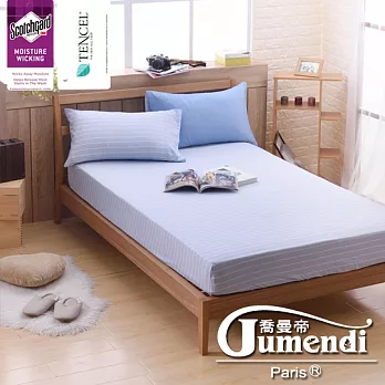 【喬曼帝Jumendi-蔚藍海岸】專利吸濕排汗天絲雙人三件式床包組