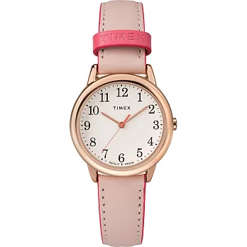 【TIMEX】 Easy Reader系列 玩味個性跳色女錶 (米白/ 粉紅 TXTW2R62800)