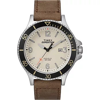 【TIMEX】 天美時 復刻系列 經典城市性格手錶 (米色/咖啡色 TXTW4B10600)